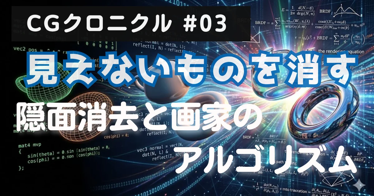 [CGクロニクル #03] 見えないものを消す：隠面消去と画家のアルゴリズム