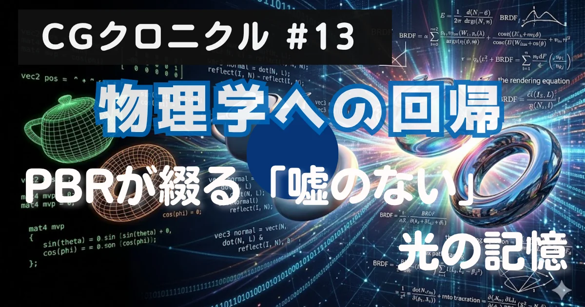 [CGクロニクル #13] 物理学への回帰 — PBRが綴る「嘘のない」光の記憶