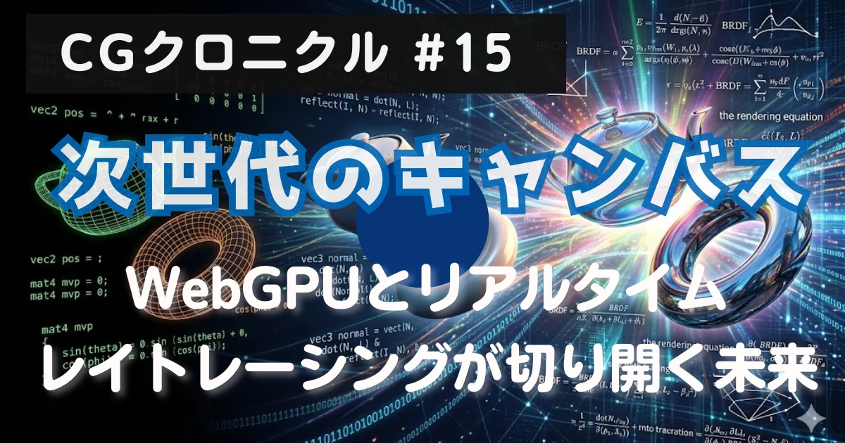 [CGクロニクル #15] 次世代のキャンバス：WebGPUとリアルタイムレイトレーシングが切り開く未来