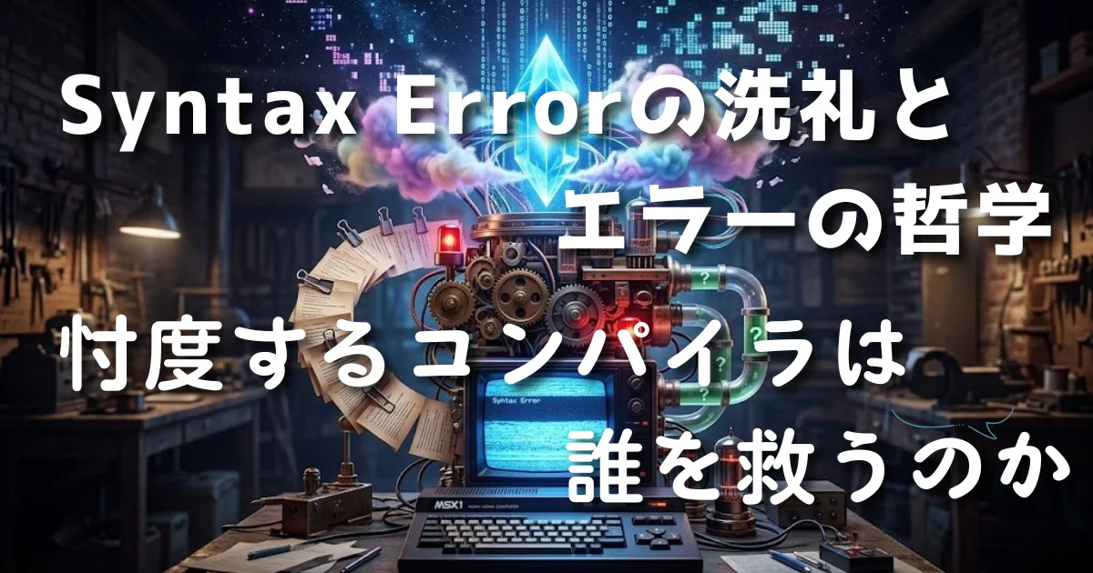 Syntax Errorの洗礼とエラーの哲学：忖度するコンパイラは誰を救うのか