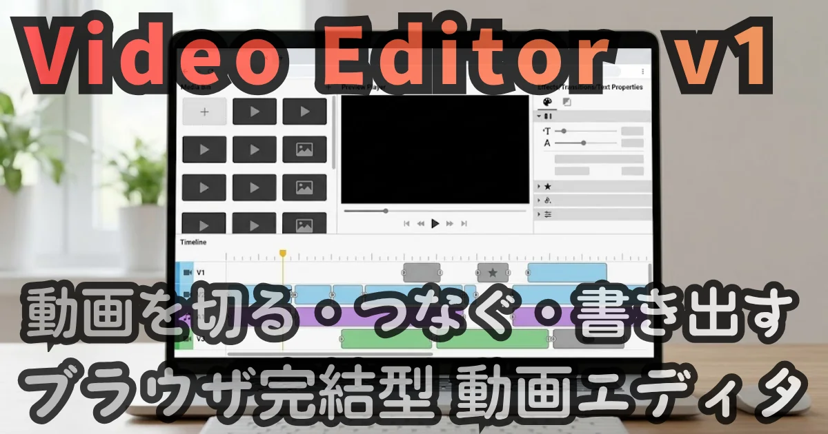 [Web Tool] Video Editor — 動画を切る・つなぐ・書き出す ブラウザ完結型 動画エディタ