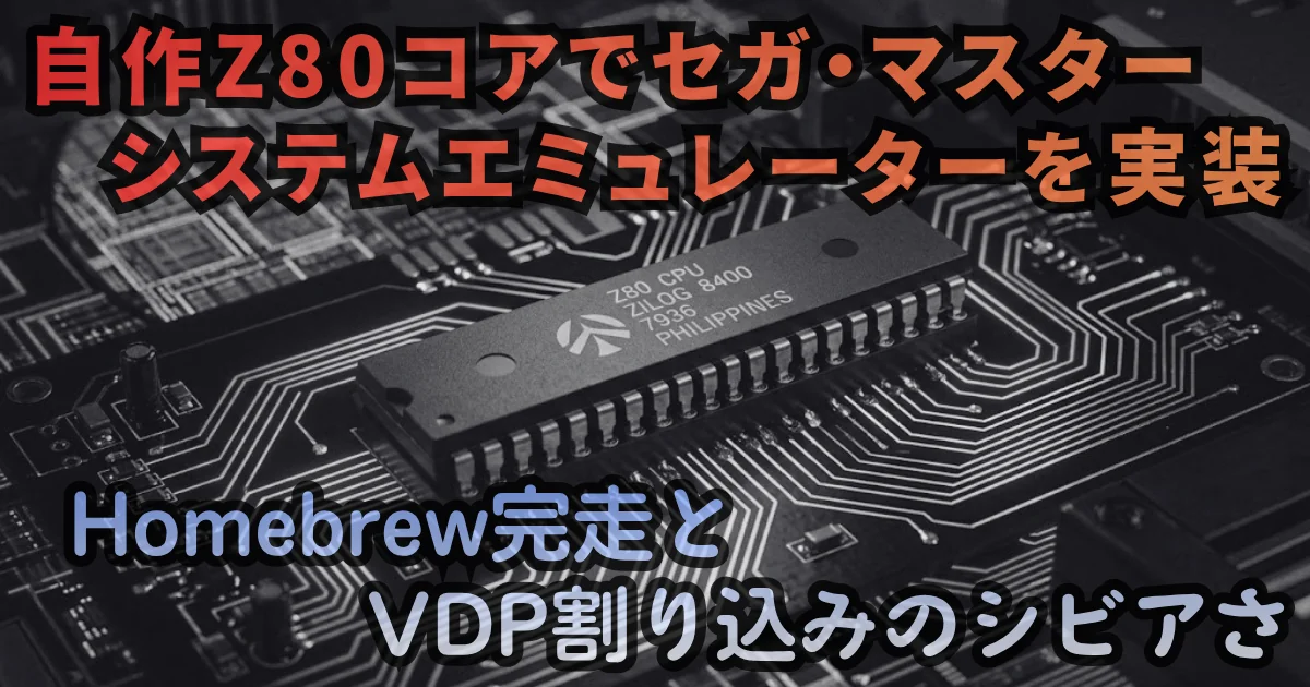 [JavaScript] 自作Z80コアでセガ・マスターシステムエミュレーターを実装。Homebrew完走と『ソニック』動作不可から学んだVDP割り込みのシビアさ