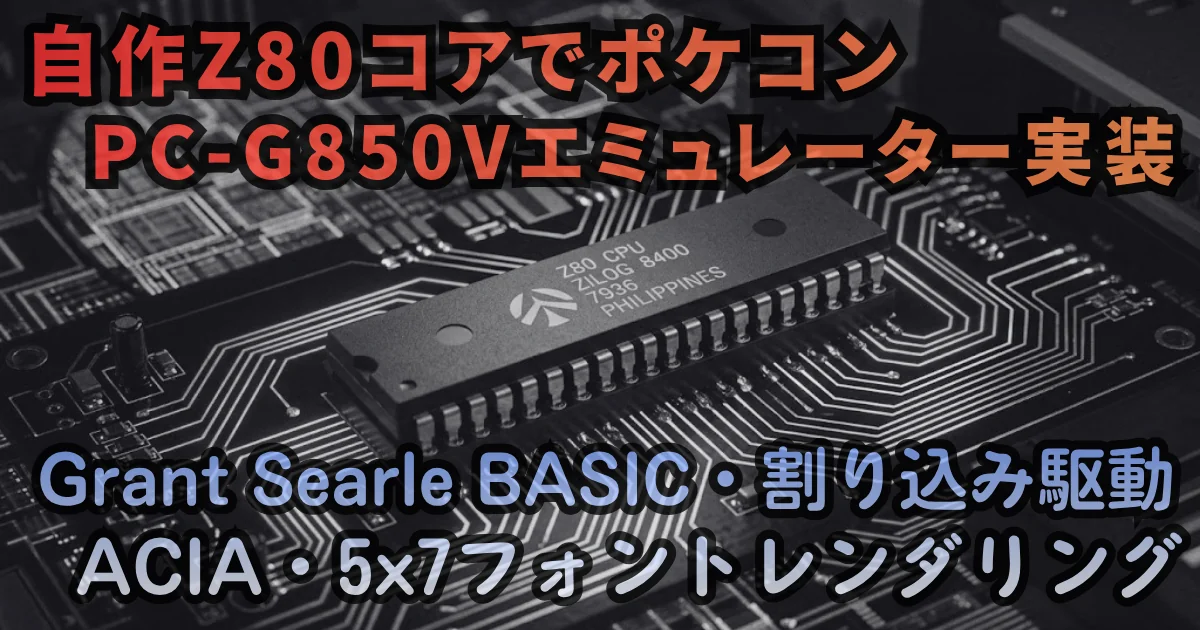 [JavaScript] 自作Z80コアでSHARP PC-G850Vポケコンエミュレーターを実装