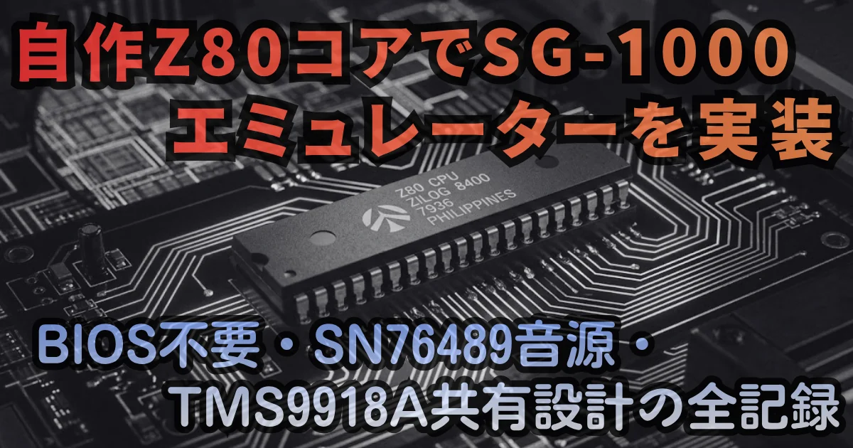 [JavaScript] 自作Z80コアでSG-1000エミュレーターを実装。BIOS不要・SN76489音源・TMS9918A共有設計の全記録